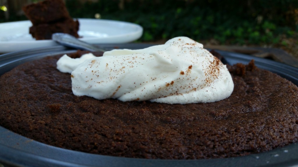 Coffee-Scented Gingerbread with Amaretto Cream