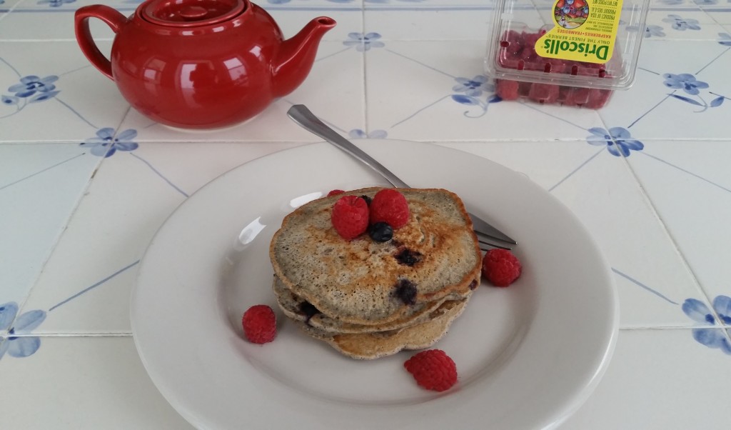 Blueberry-Blue Corn Pancakes