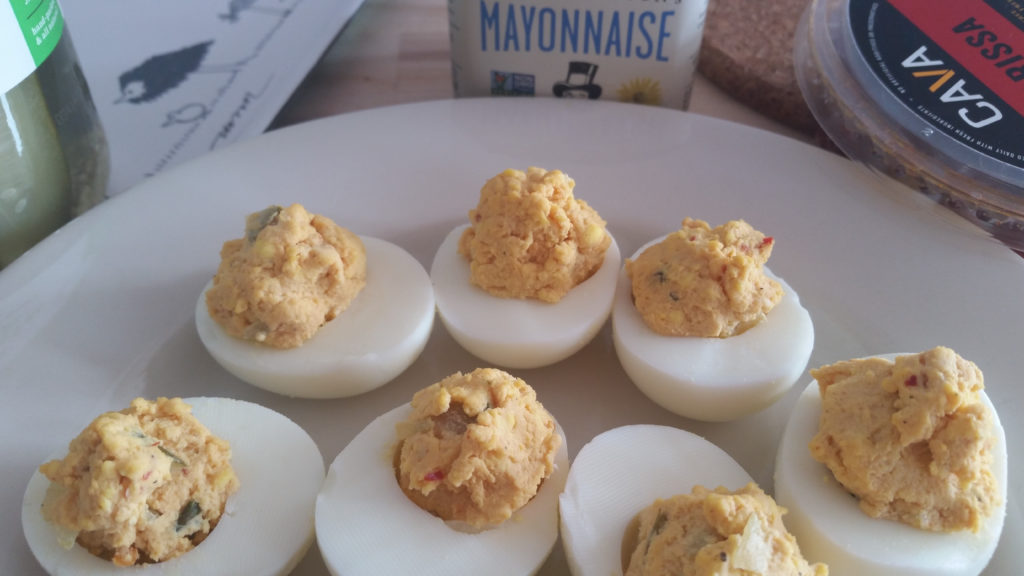 Harissa Deviled Eggs