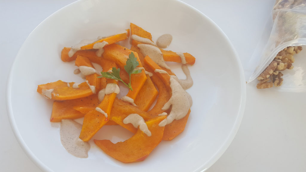 Roasted Kabocha Squash with Walnut Sauce