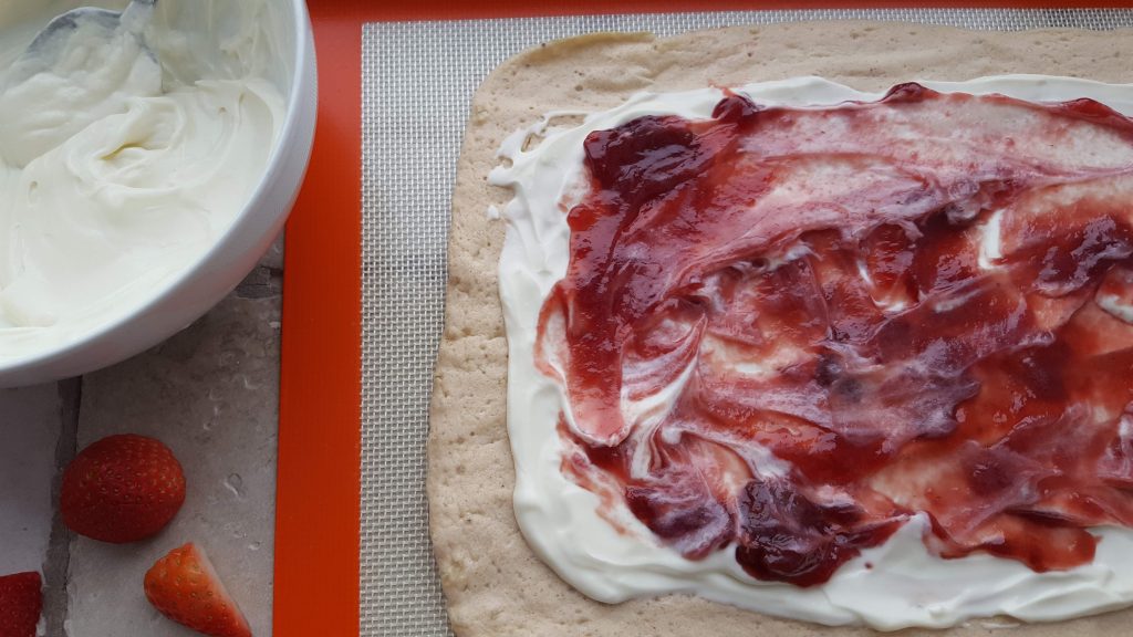 Strawberry & Cream Blini Rolls