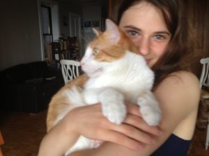 Photo of Alana and her cat, Sashimi