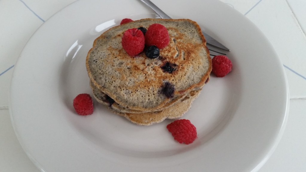 Blueberry-Blue Corn Pancakes