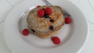 Blueberry-Blue Corn Pancakes