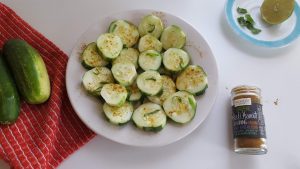 Market Cucumbers with Ras El Hanout, Lime, and Mint