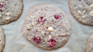 Cranberry Cookies with White Chocolate and Candied Ginger